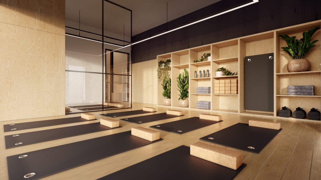 Yoga room in wood